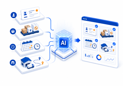 AIが個別要件を吸収し拡張するイメージ